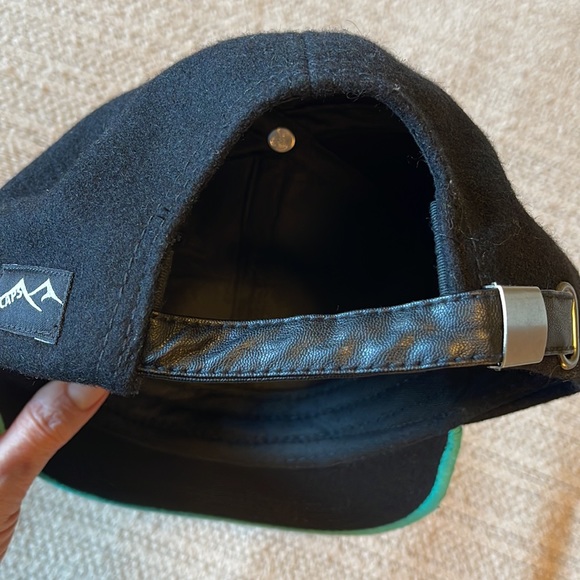 OTTO Black wool trucker cap, forest patch, and teal stitching - Picture 2 of 4